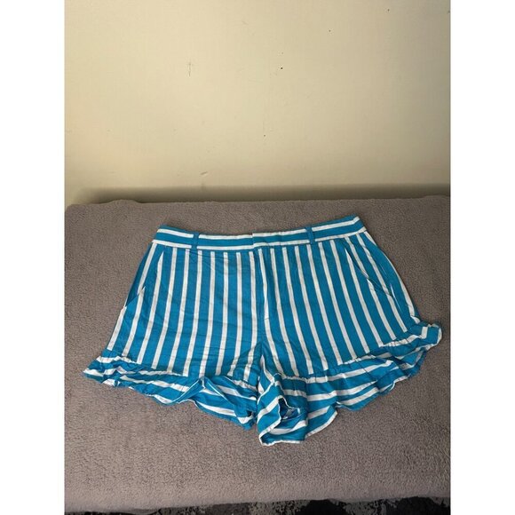Parker Pants - Parker brand shorts blue and white stripe ruffled hem like new condition size 8